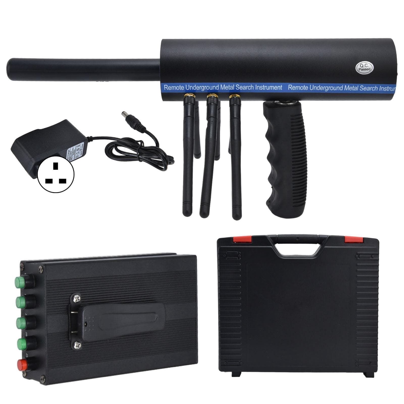 AKS Metal Detector Handheld Metal Finder 6 Antennas with 1000 Meters Range High Accuracy Black for