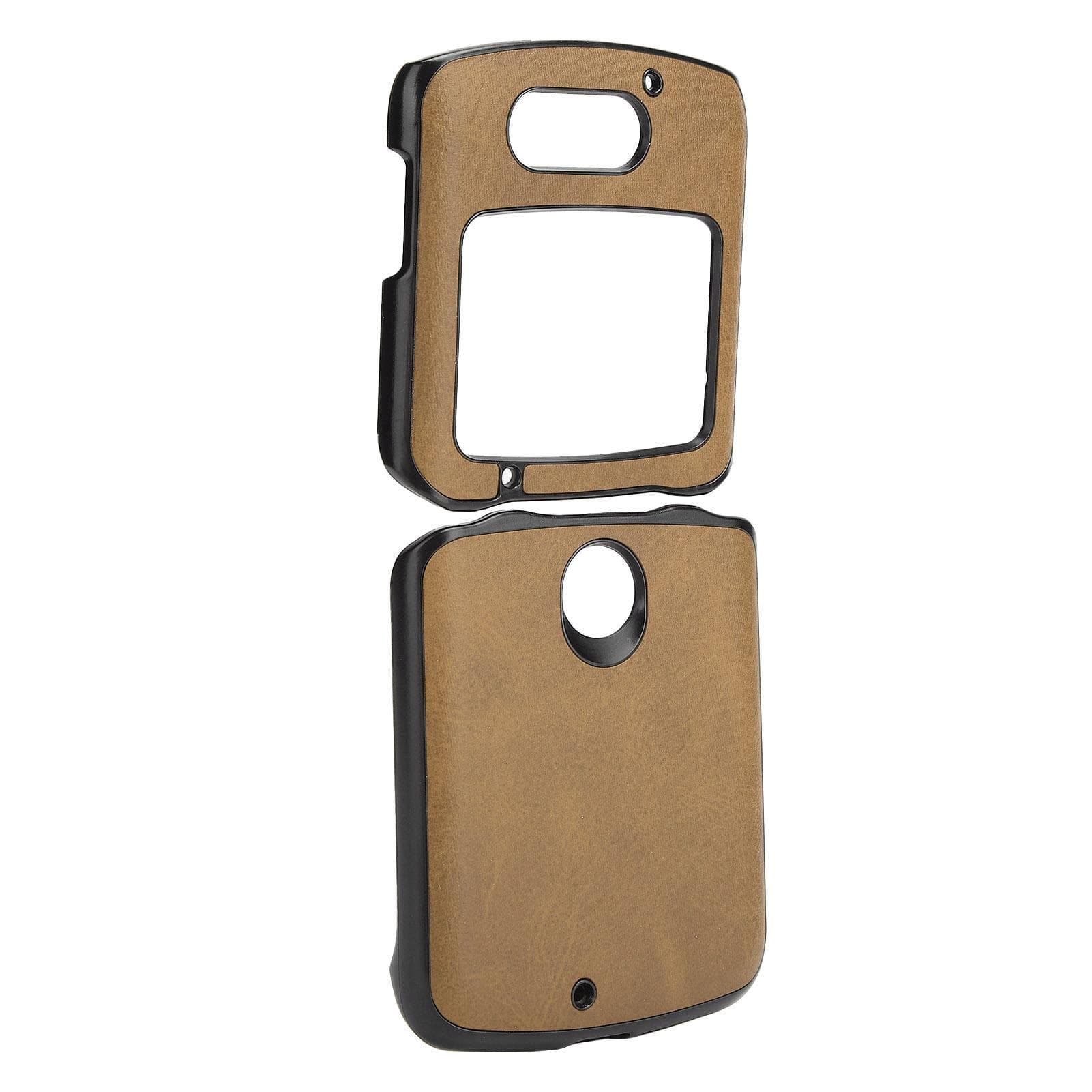 Mobile Phone Protective Case Shockproof Phone Leather Cover Shell for Razr 5G 2020 brown