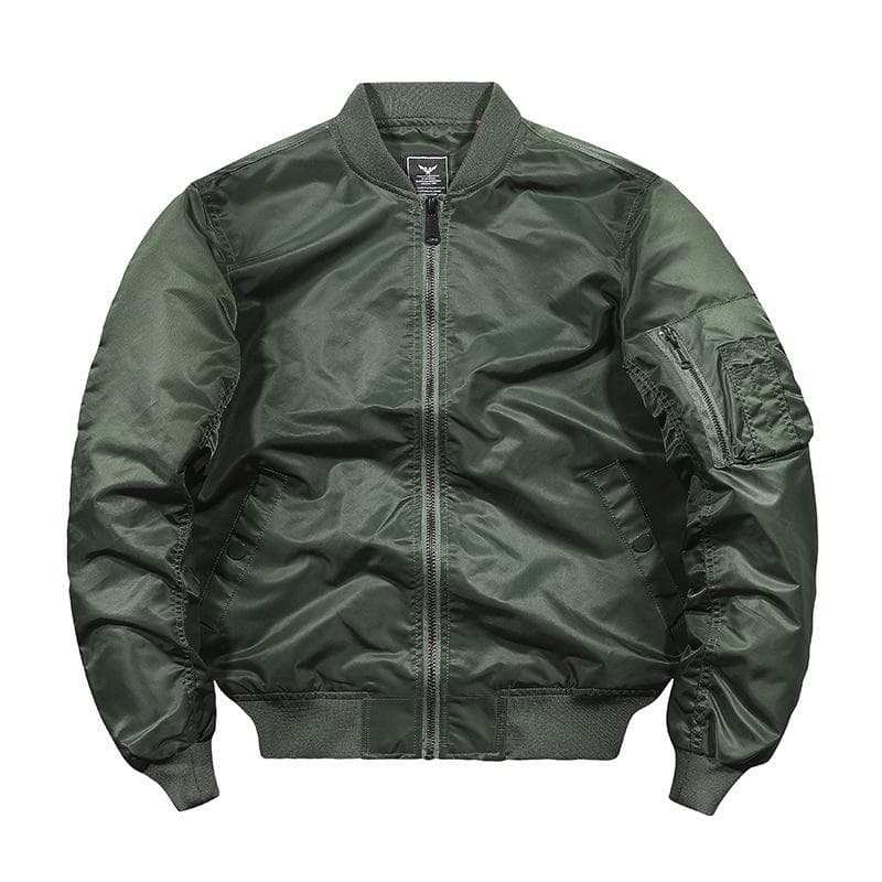 New Fashion Tough Guy Jacket Thin Bomber Jacket Men 2XL army green