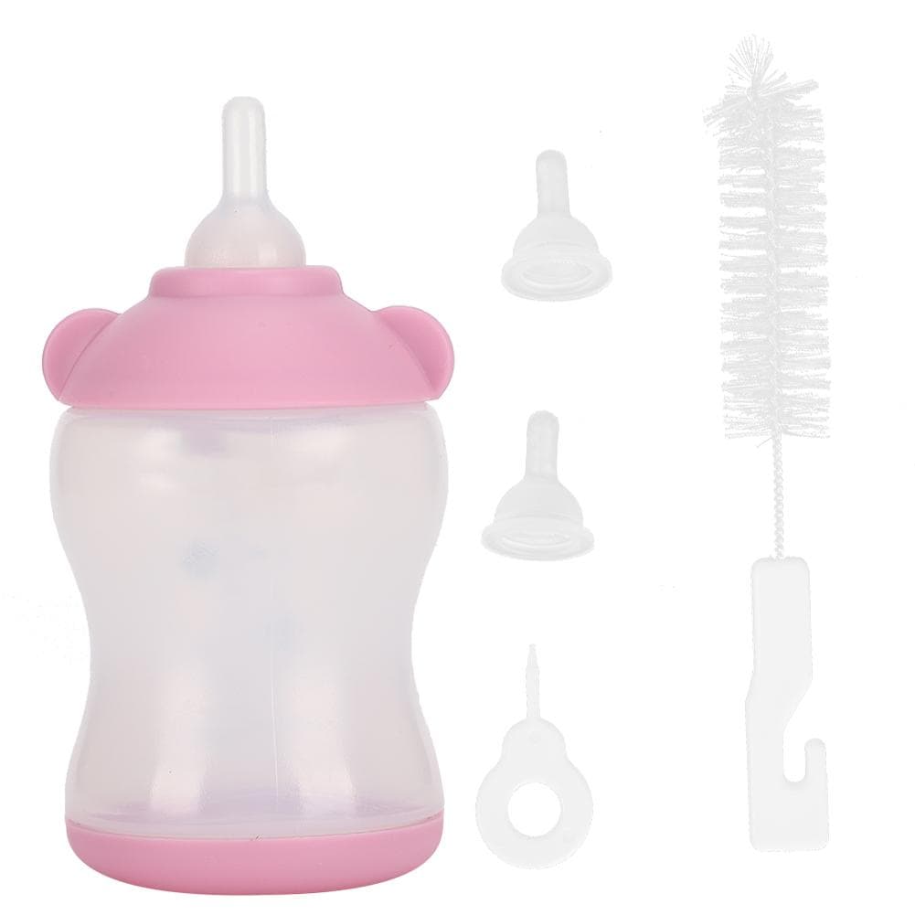 Dog Cat Newborn Small Pet Safety Feeding Water Bottles Nursing Set Supply Easy Cleaningpink pink