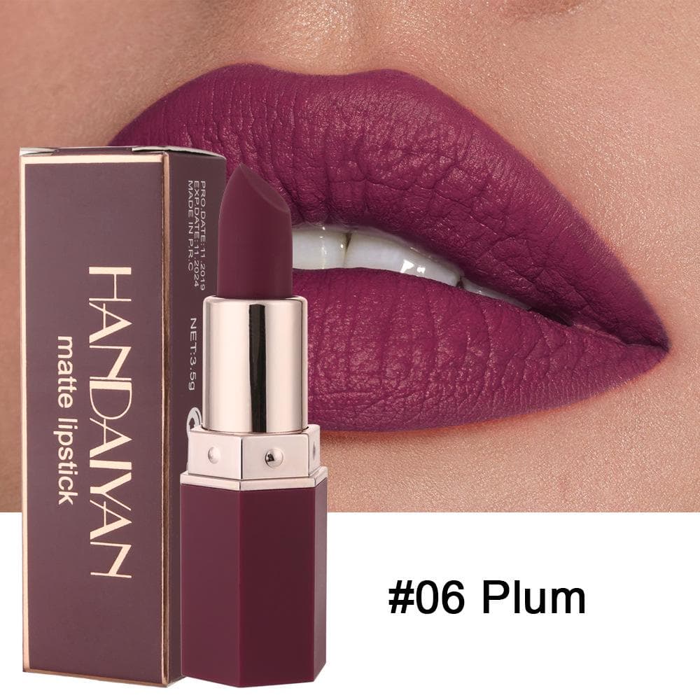 6 Colors Matte Waterproof Velvet Lipstick Sexy Red Brown Pigments Makeup Long Lasting Profissional Lipstick