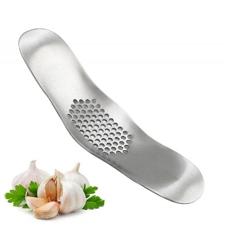 Kitchen gadget Curved Garlic Press Stainless Steel Multi-function Manual Creative Cloves Tool