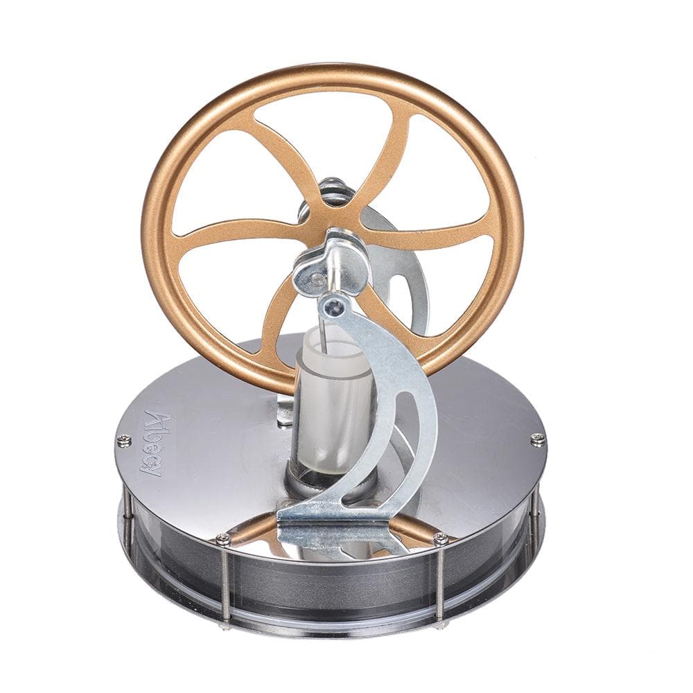 Aibecy Low Temperature Stirling Engine Motor Model Heat Steam Education Toy DIY Kit gold