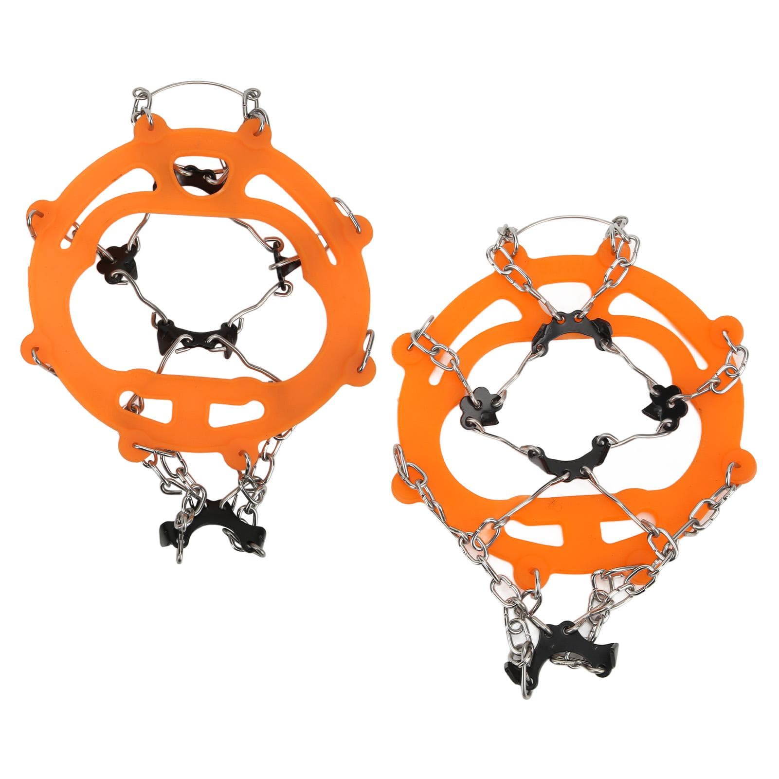 2Pcs Ice Traction Cleats Anti Skid Shoe Crampon Cover Snow Grips with 8 Spikes for Hiking Walking