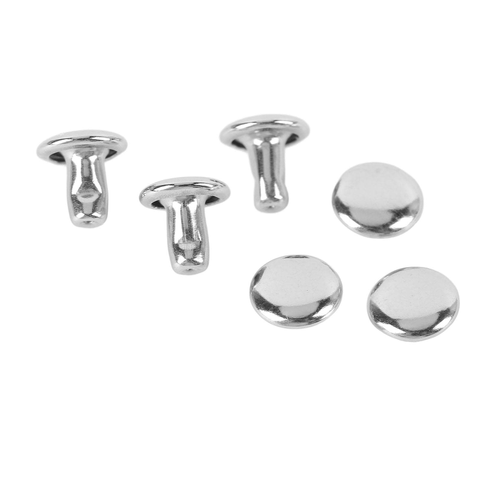 500 Sets Double Cap Rivets 6x6mm Stainless Steel Rivets Studs for Leather Crafts Clothing