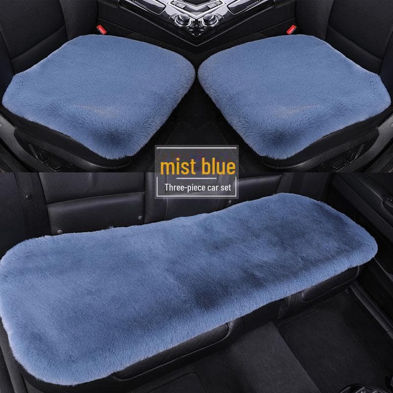 Plush Winter Car Seat Cushion Set: Non-Slip, Thickened Rabbit Fur, Universal Fit