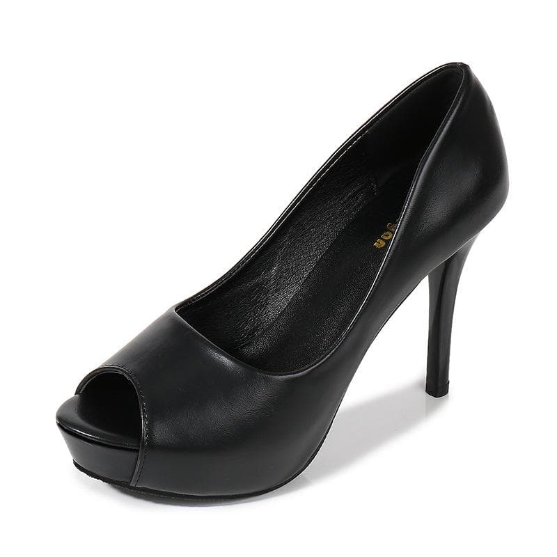New Fish Mouth Fashion Catwalk Sexy Waterproof Platform High-heeled Slim Casual Business Fashion Women's Shoes 36