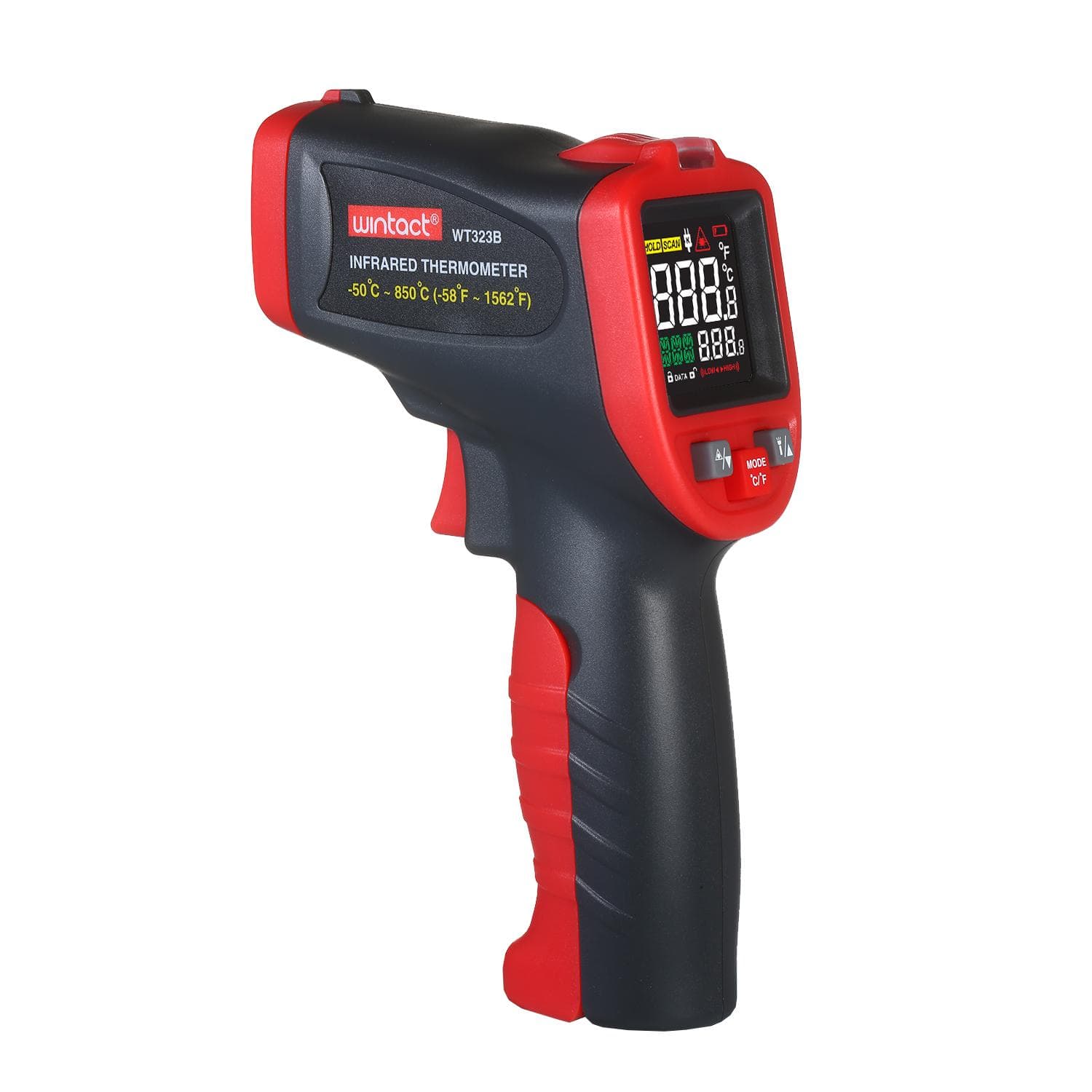 wintact -50 celsius ~850 celsius Infrared Thermometer Professional Industrial Thermometer Instrument with Type K Black & Red