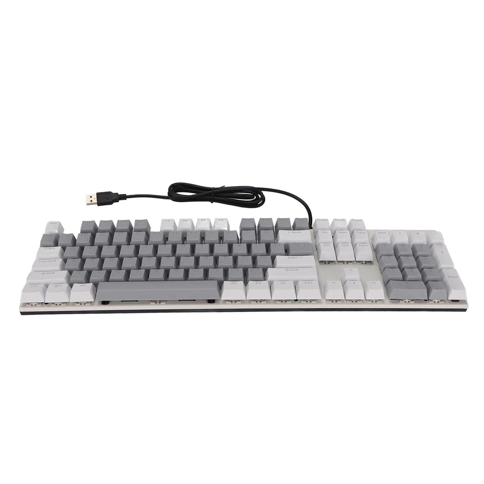 104 Key Mechanical Keyboard Blue Switch RGB USB Wearproof Scratch Resistant Gaming Keyboard White gray