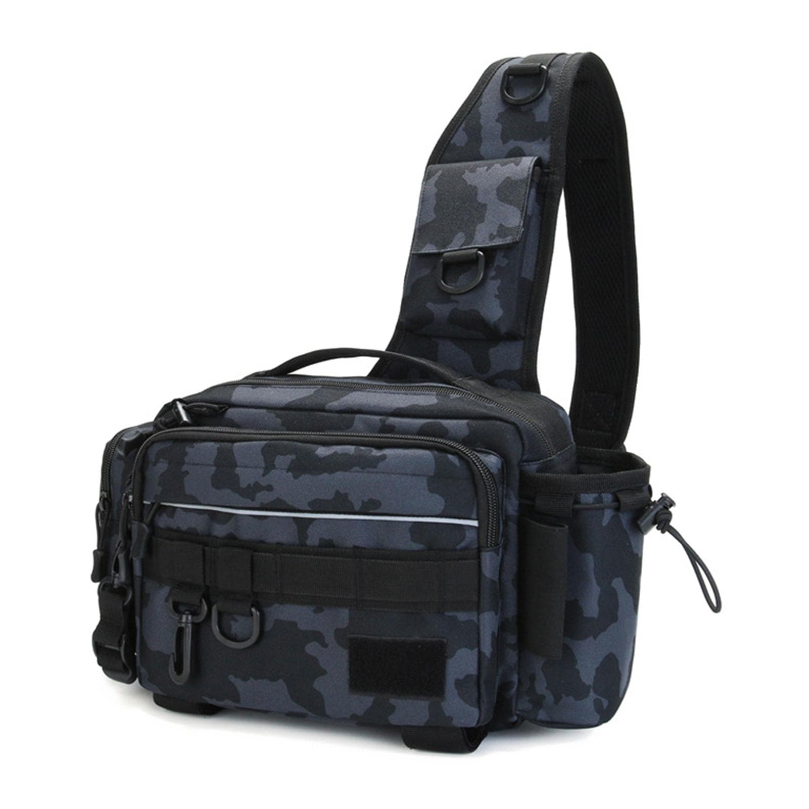 Multifunctional Fishing Tackle Bag Outdoor Water-resistant Fishing Sling Pack Waist Bag Reel Lure Storage Organizer Bag