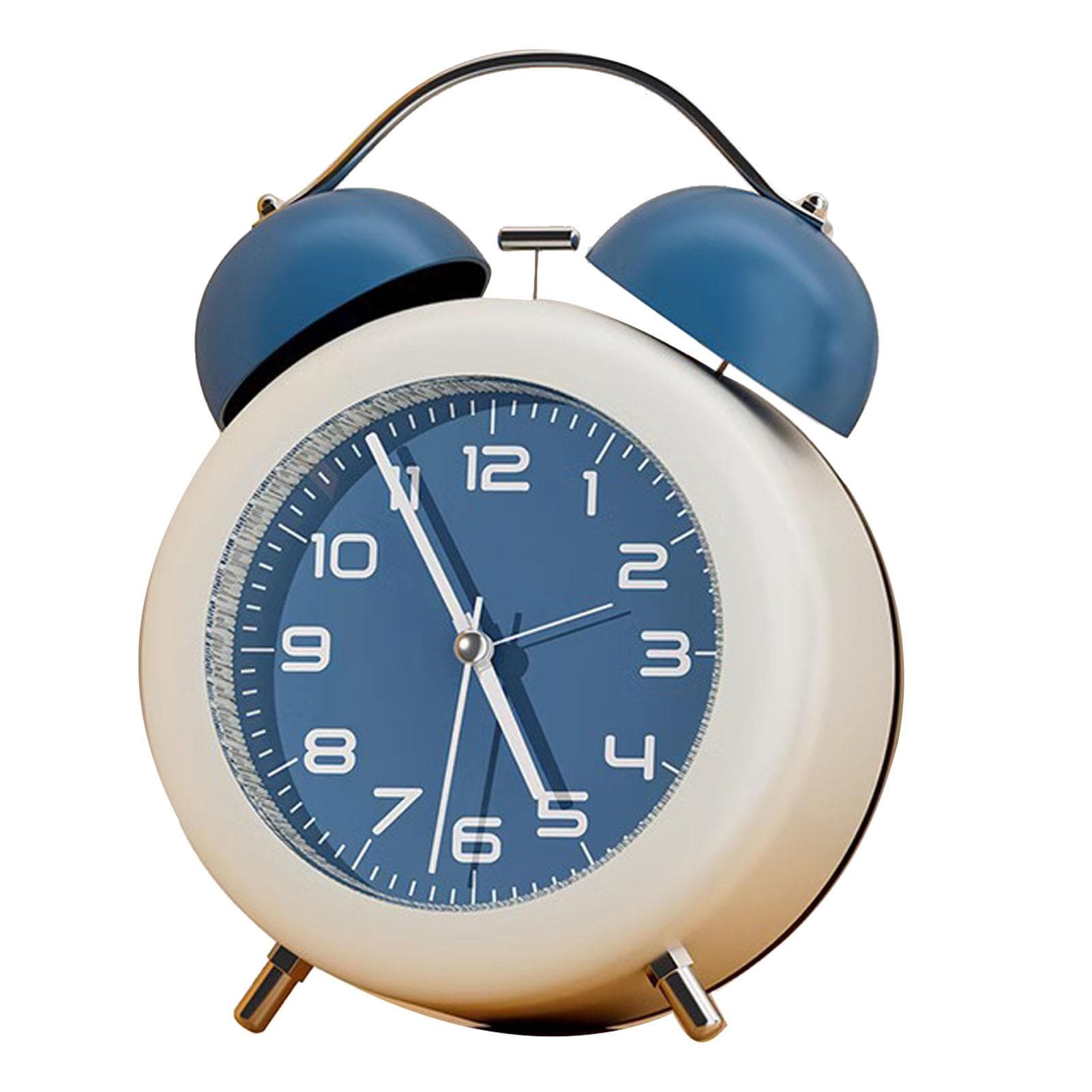 Twin Bell Alarm Clock for Kids ABS Battery Operated Cute Desktop Bedside Alarm Clock with Night