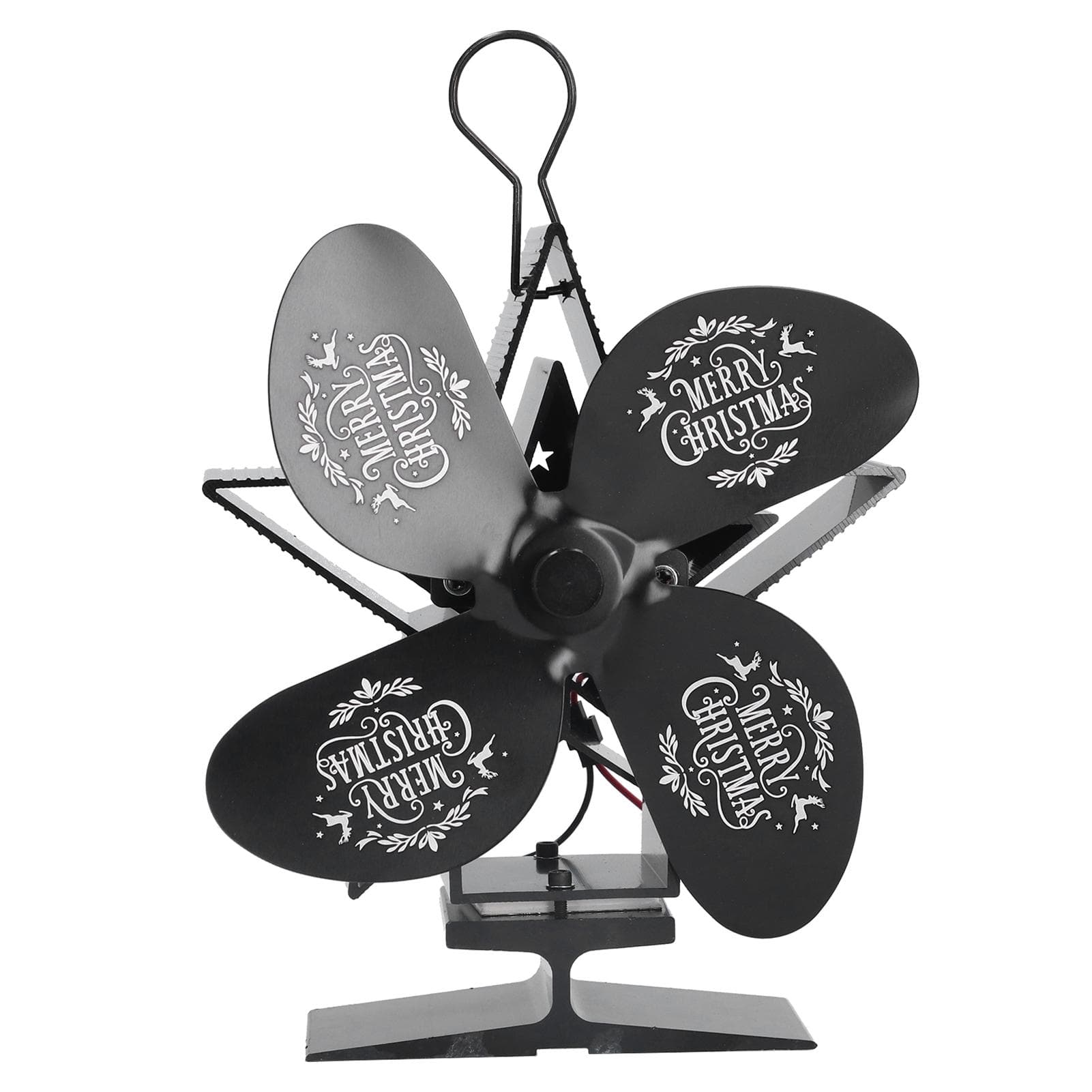 Stove Fans 4 Blades Heat Powered Low Noise High Temperature Resistant Fireplace Fan for HomeBlack black