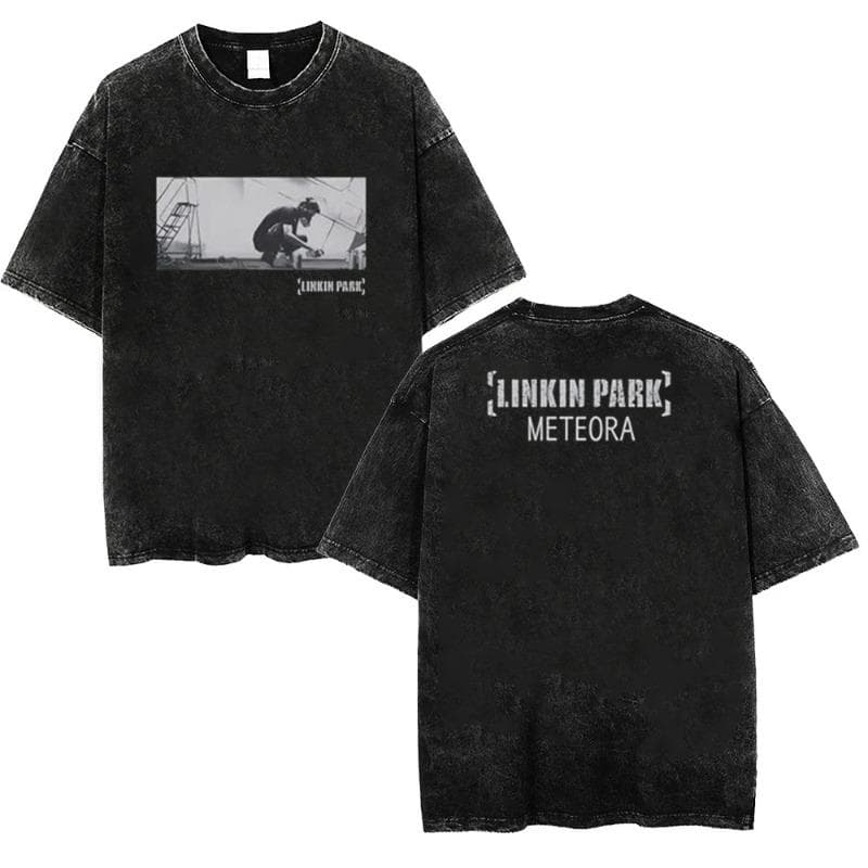 Men Washed T Shirt Casual Linkin Meteora 20th Anniversary Park Vintage tees Oversized Comfortable Streetwear 2XL