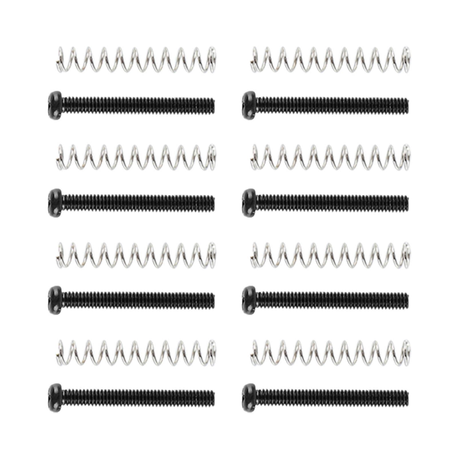 8 Set Guitar Pickup Screw Spring Iron Double Coil Pickup Frame Mounting Screws and Springs Gold black