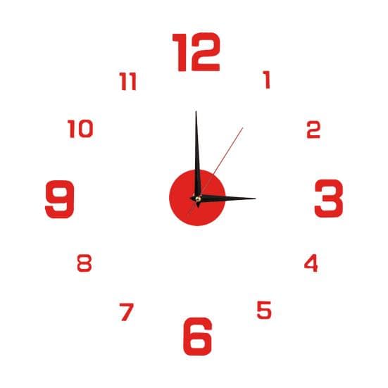Wall Clock Precise Mute Punch-free Nordic Style Luminous Hanging Clock red