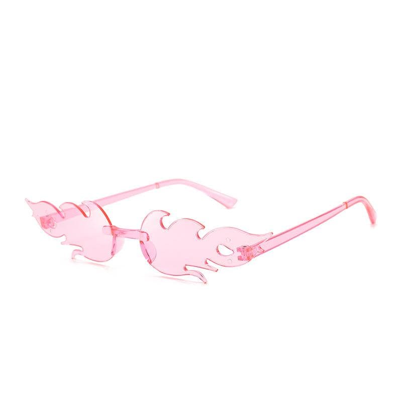Flame Sunglasses Rimless Colorful Ball Party Candy Hip-hop Fruit One-piece Glasses Stylish Unique