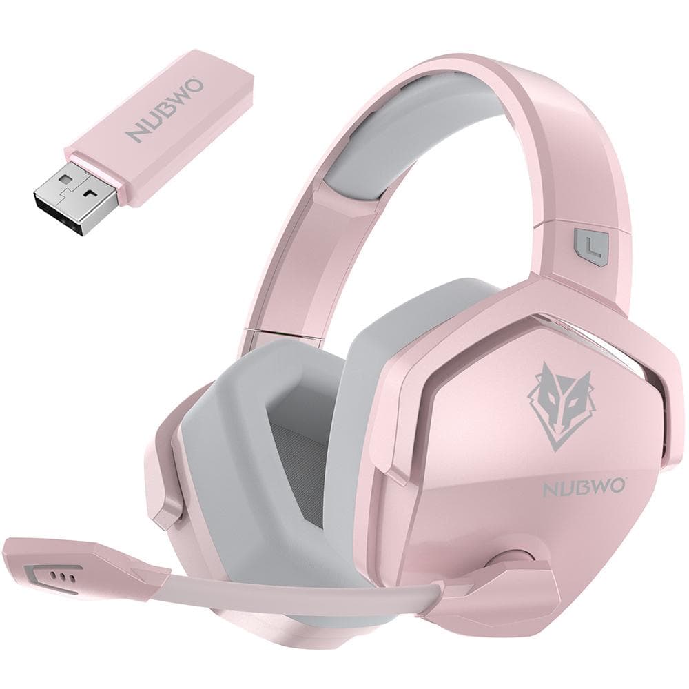 NUBWO G06 2.4G Wireless Gaming Headset 3.5mm Wired Sport Earphone BT Headset Noise Reduction with style 1 pink
