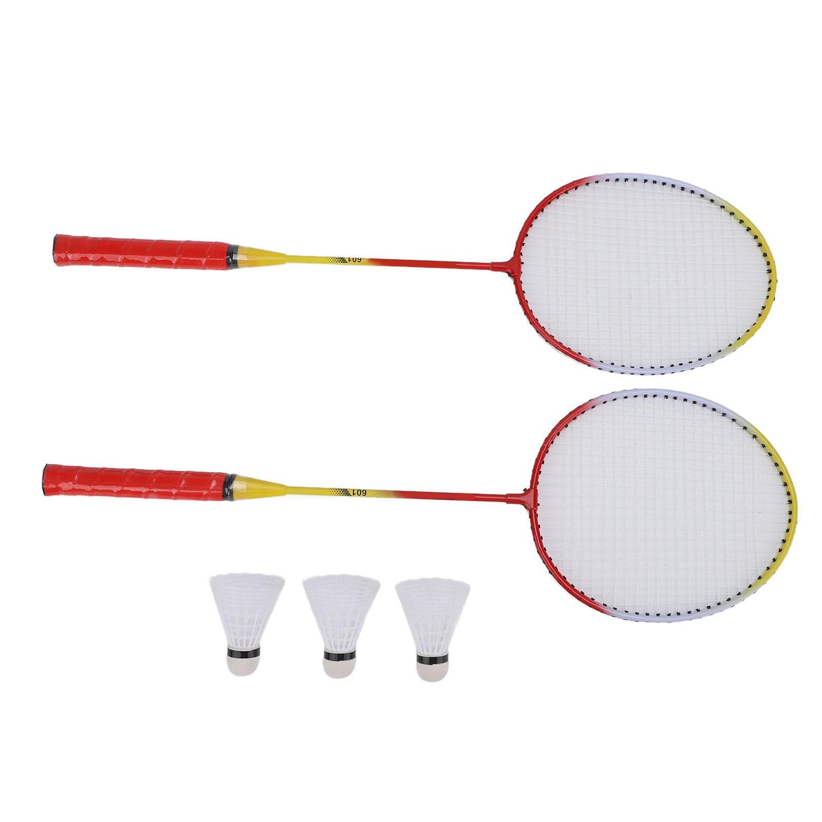 1 Pair Badminton Racket Set with 3 Nylon Shuttlecocks 2 Player Badminton Set with Carrying Bag for
