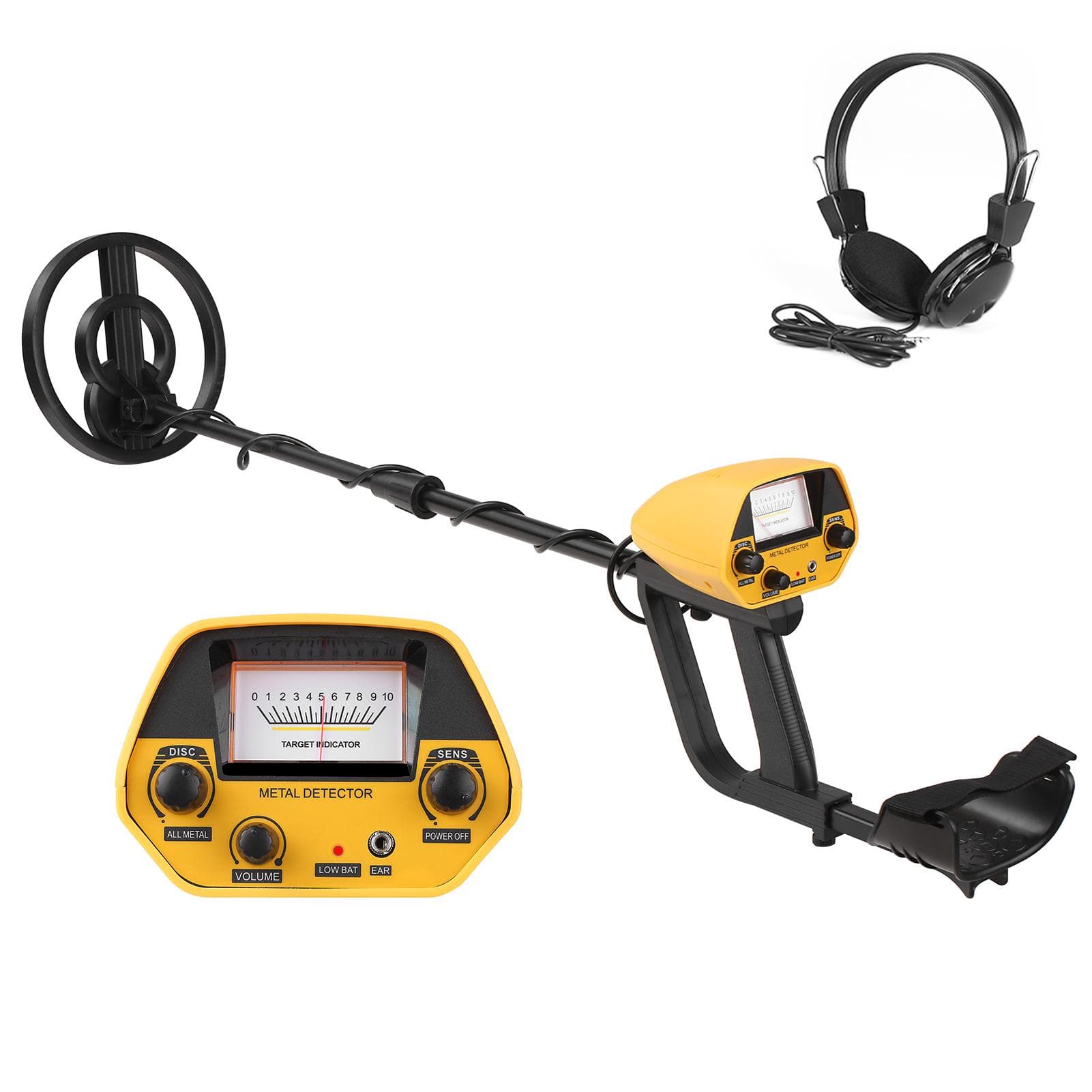 Underground Metal Detector High Precision Metal Finder Jewelry Treasure Hunter Gold Digger Metal Detector with earphones yellow