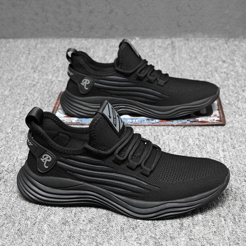 Leisure Flying Woven Sports Men's Shoes Plus Velvet Autumn New Thick-soled Shoes Lightweight Travel Shoes Men's All-match Soft-soled Trendy Shoes 44