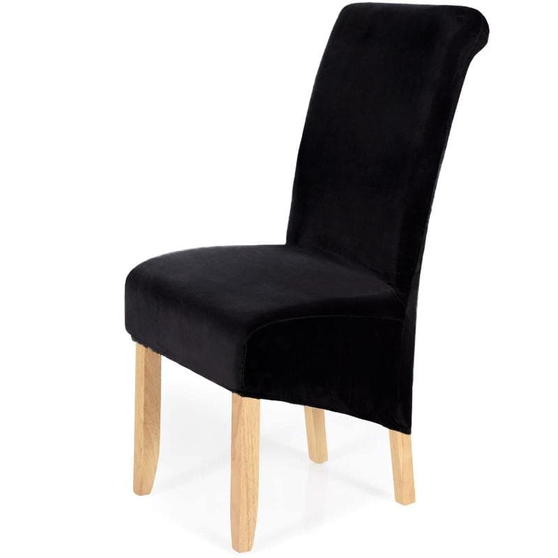 Stretch Velvet Dining Chair Covers Removable Washable Large Soft Dining Chair Slipcovers black