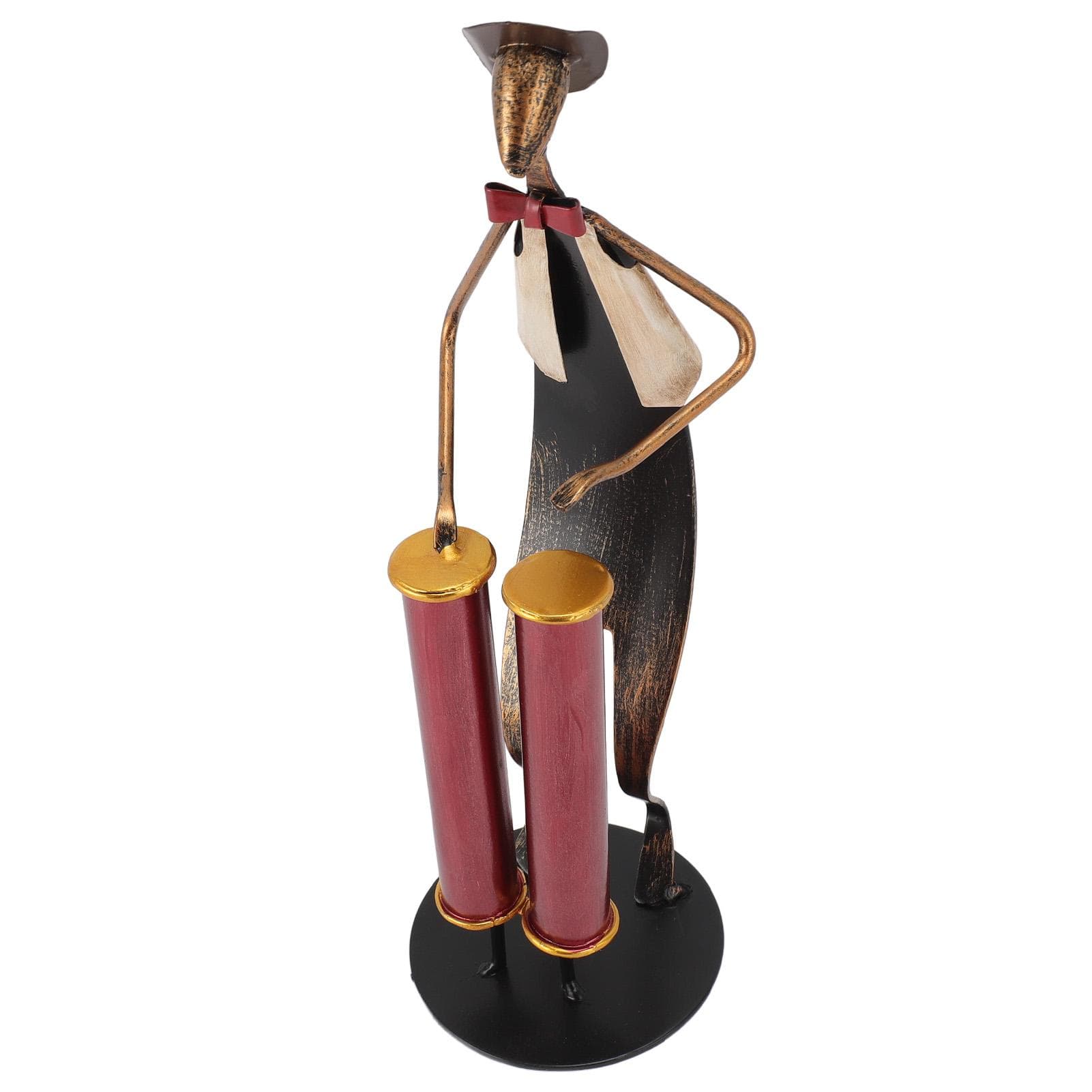 Drummer Statue Iron Drum Player Sculpture Exquisite Decorative Musical Instrument Player Figurine