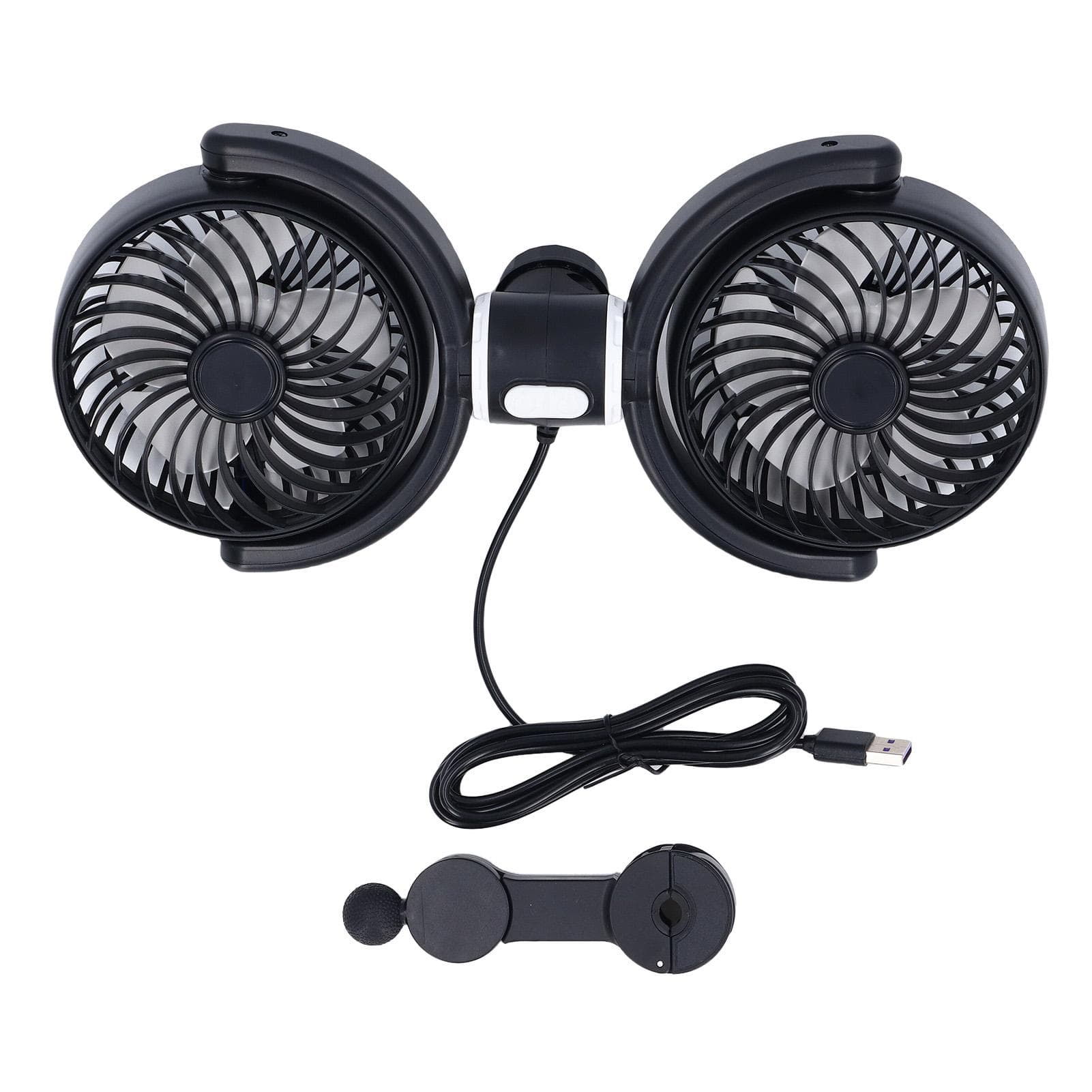 USB Car Cooling Fans for Backseat Dual Head Car Fan Quiet Vehicle Rear Headrest Fans for Driving
