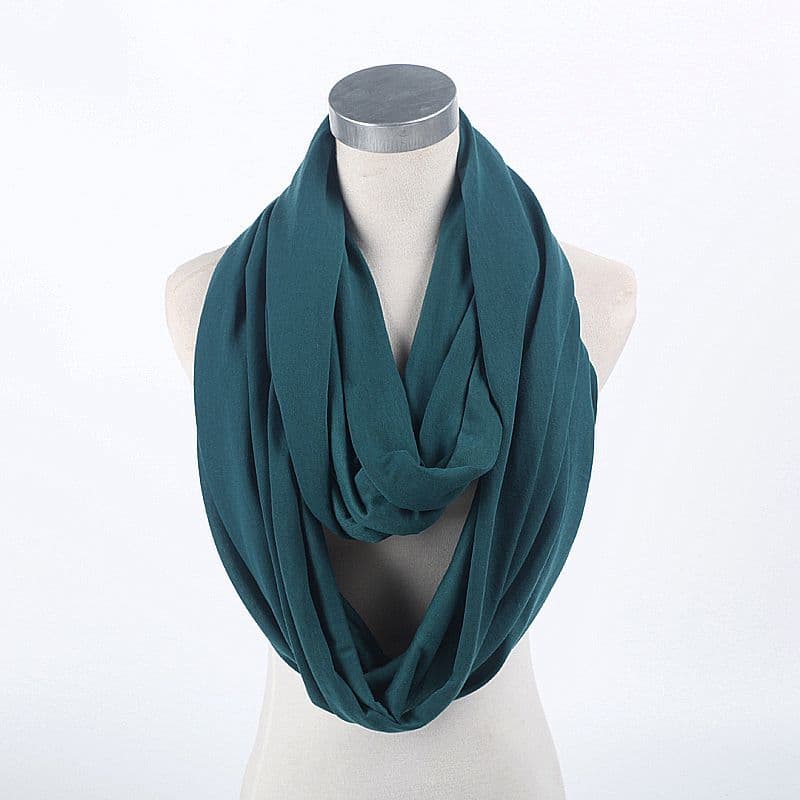 Soft Light Weight Infinity Scarf With Solid Colors Jersey Knit Solid Color Infinity Loop Ring Scarf Circle Scarf New dark green