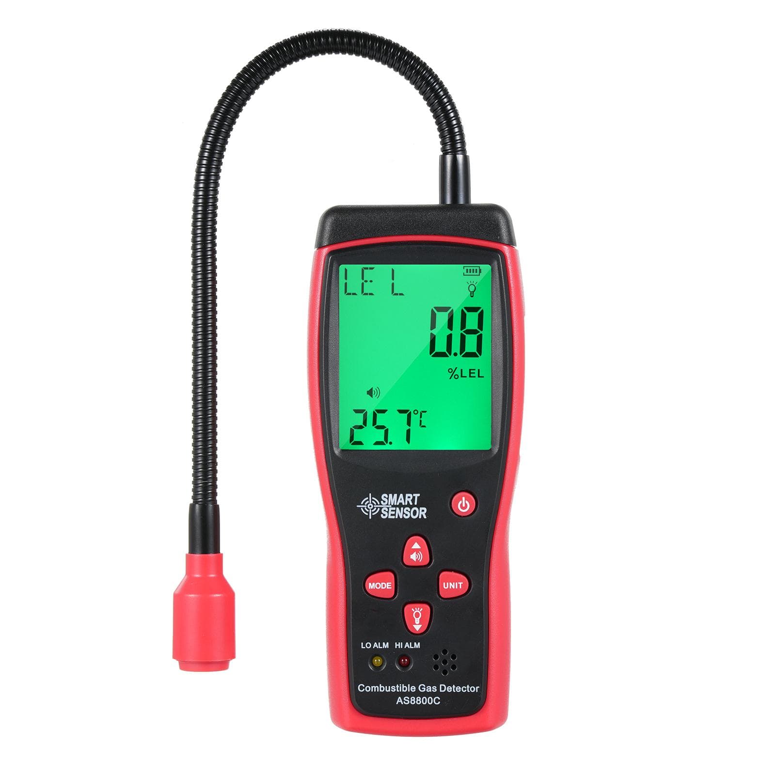 SMART SENSOR Handheld Combustible Gases Leak Detector Natural Gases Leakage Tester Portable red black