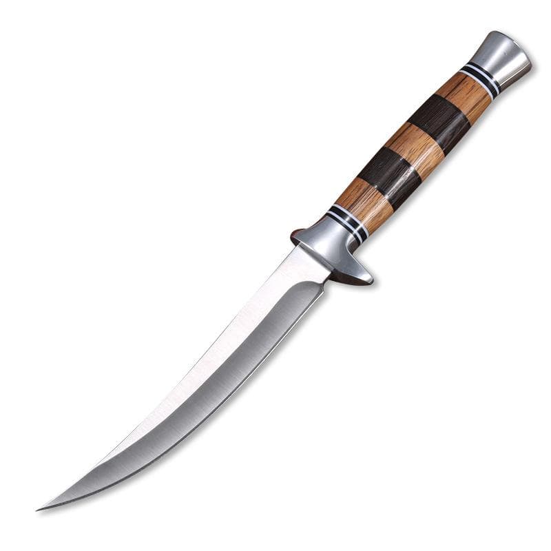 Stainless Steel Boning Knife Retro Hand Meat Knife Sharp Round Handle Mongolian Dining Knife with Knife Knife Cover