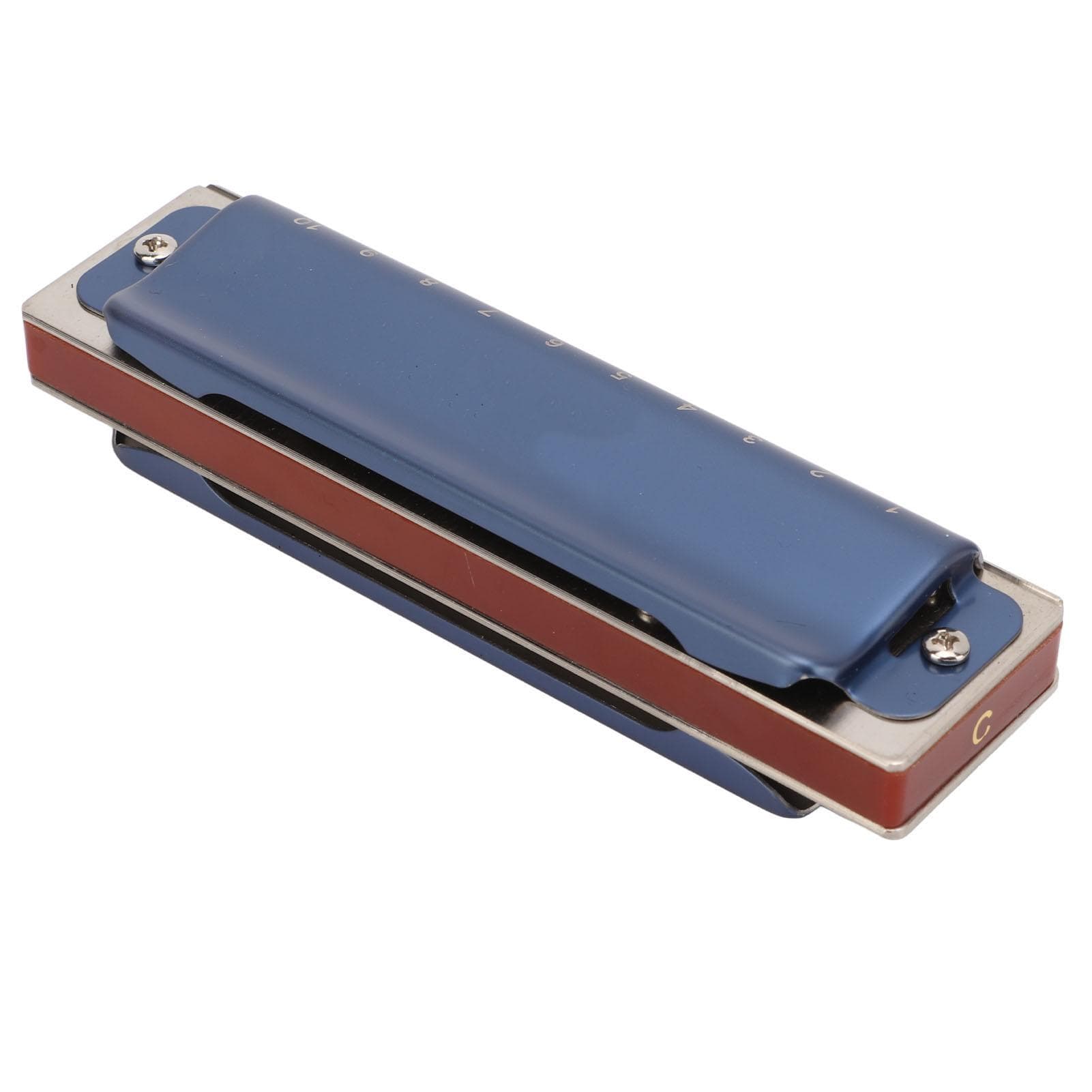 10 Hole Harmonica Metal C Key Diatonic Harmonica Mouth Organ Musical Instrument AccessoriesBlue blue