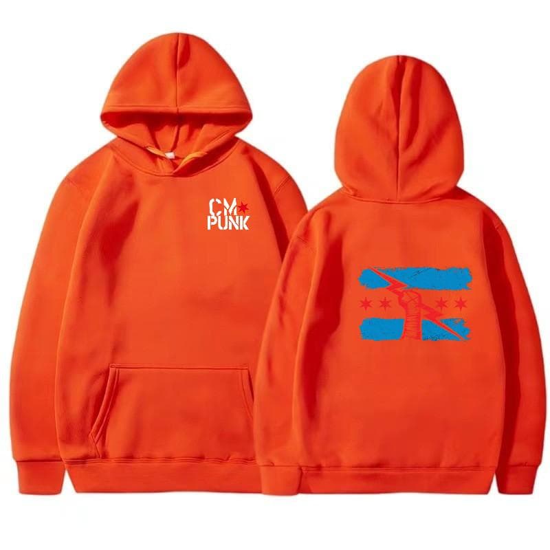 Autumn and Winter Famous Wrestler Returns to CM Punk Men's Solid Hoodie Print Street Sports Casual Top M