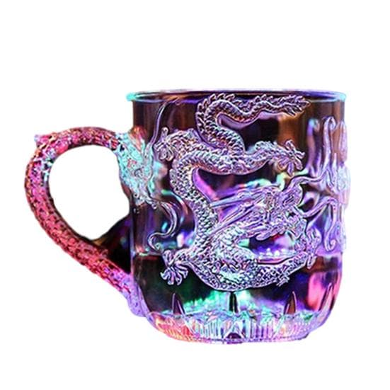 LED Flashing Color Change Water Activated Light Up Dragon Beer Whisky Cup Mug