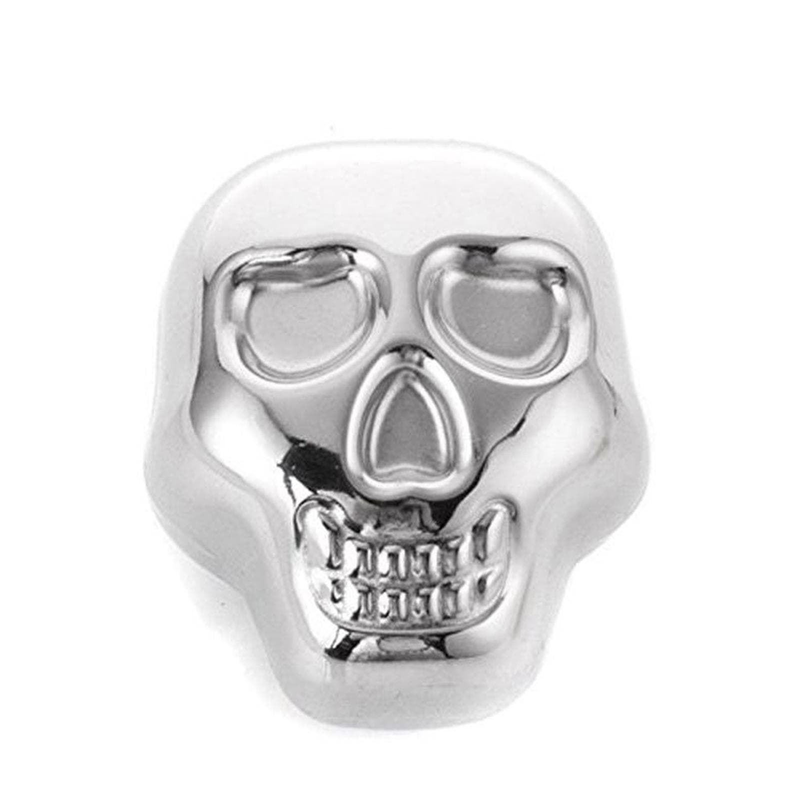 4 PCS Stainless Steel Skull Head Ice Cube with Silicone Ice Clamp Stainless Steel Ice Cube for