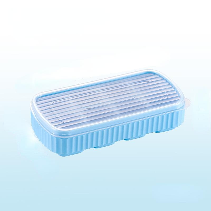 Ice Cube Tray with Lid,Easy-Release Ice Cube Maker Silicone Ice Cube Mold Stackable DIY Homemade Popsicle Mold blue