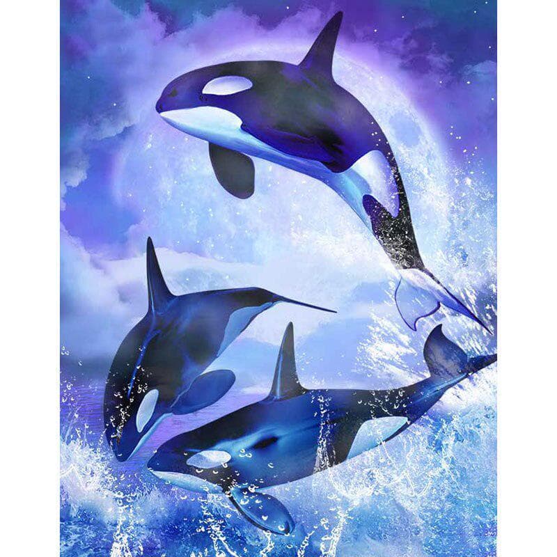5D Diamond Painting Diy Whale Diamond Embroidery Animals Mosaic Kits Cross Stitch 20x30