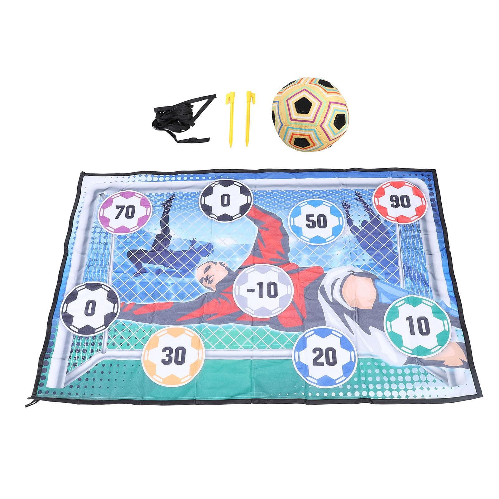 Soccer Ball Game Mat Set Indoor Outdoor Football Toss Target Game Toss Soccer Goal Game with Soccer Type A