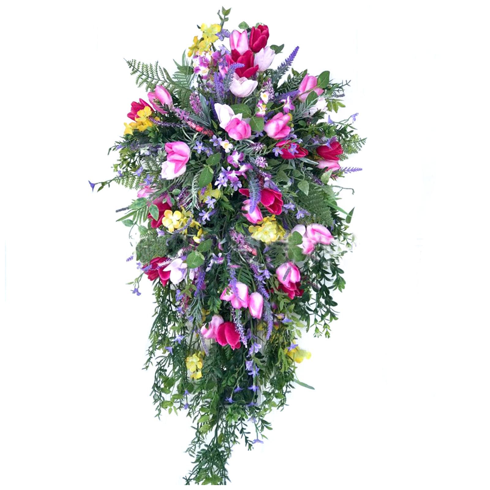 Artificial Flower Wreath Wreath with Lilacs Hyacinths Hydrangeas Spring Summer Floral Greenery