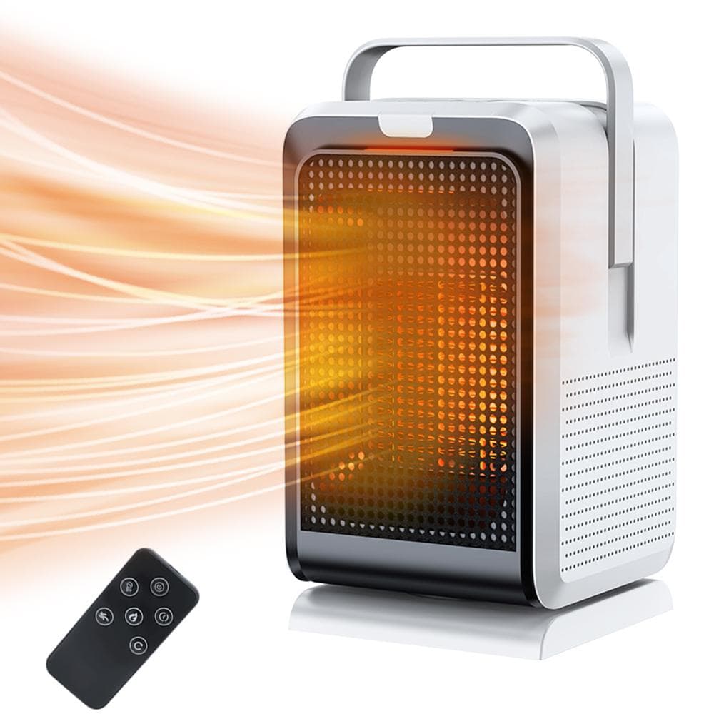 Space Heater for Indoor Use 90 Degrees Oscillating ECO Portable Heater Tip-over and Overheat US Plug white