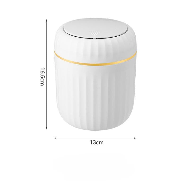 Mini Desktop Trash Can With Lid Garbage Waste Bin Organizer Bedroom Office Desk Storage Box Made Durable Plastic Home Supplies white