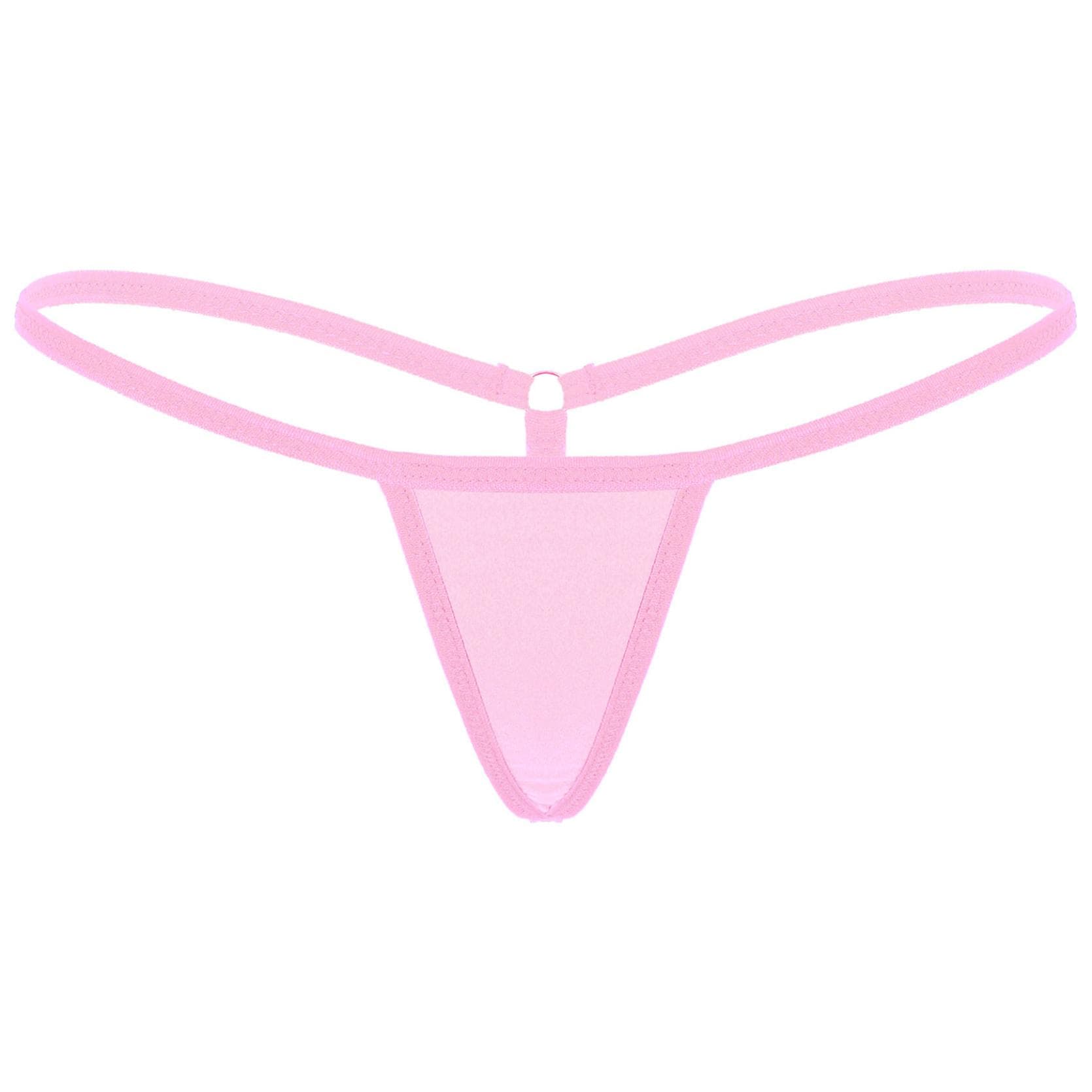 Womens Sexy G-String Thongs Panties Underwear Low Rise Bikini Bottom Briefs One Size pink