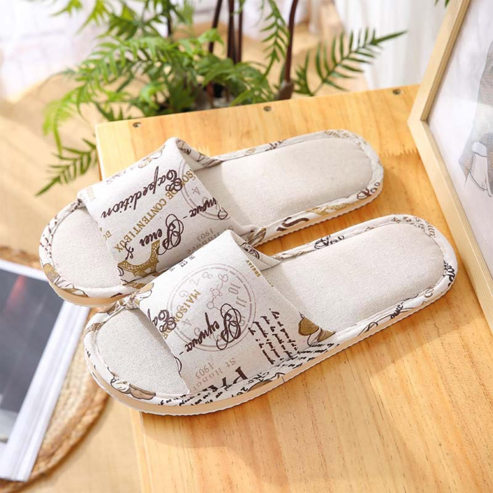 Womens Mens Couples Fashion Casual Home Slippers Indoor Floor Flat Shoes Sandals 44-45