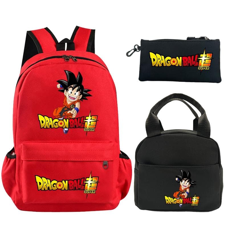 3Pcs/set Backpack Dragon Ball Printed Bookbag with Lunch Bag Pencil Case Teenager Children Girl Boy Schoolbag Rucksack