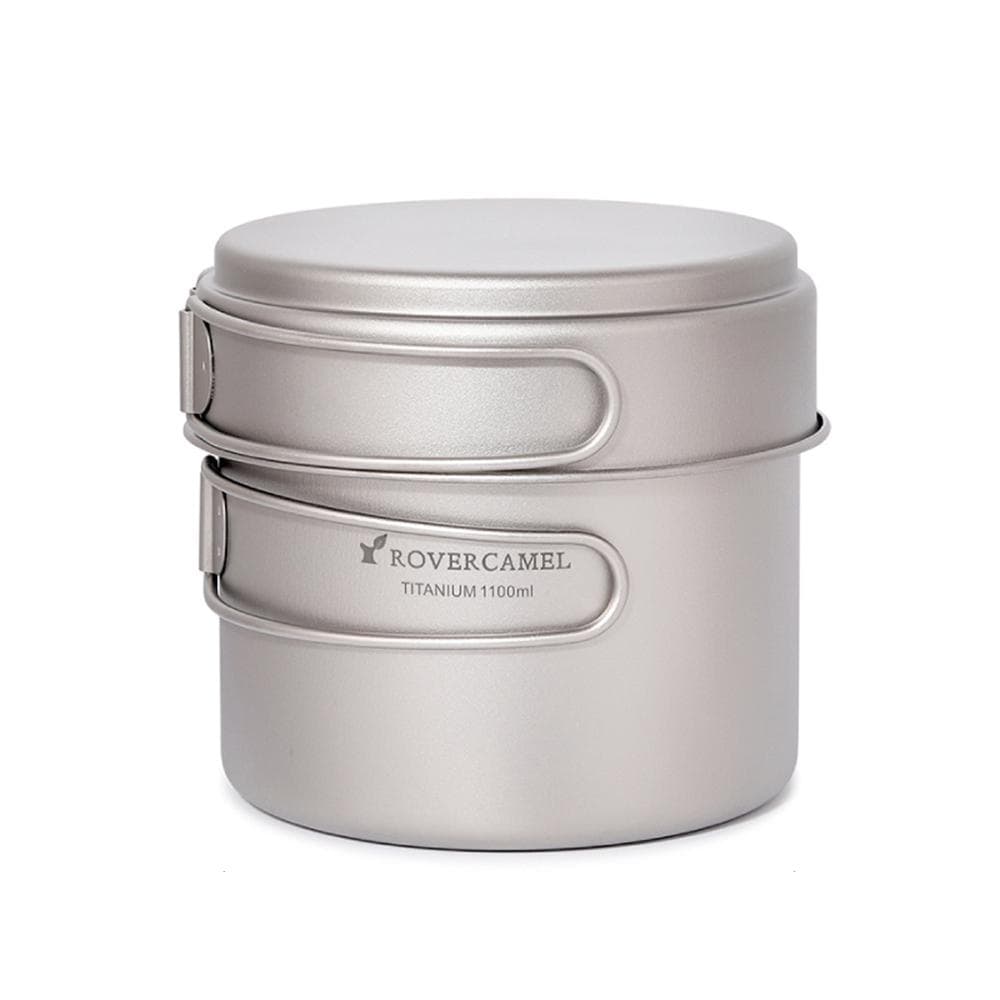 Ultralight Titanium Cookset Outdoor Camping Cookware Set 1100ml Pot and Ta8327B-1
