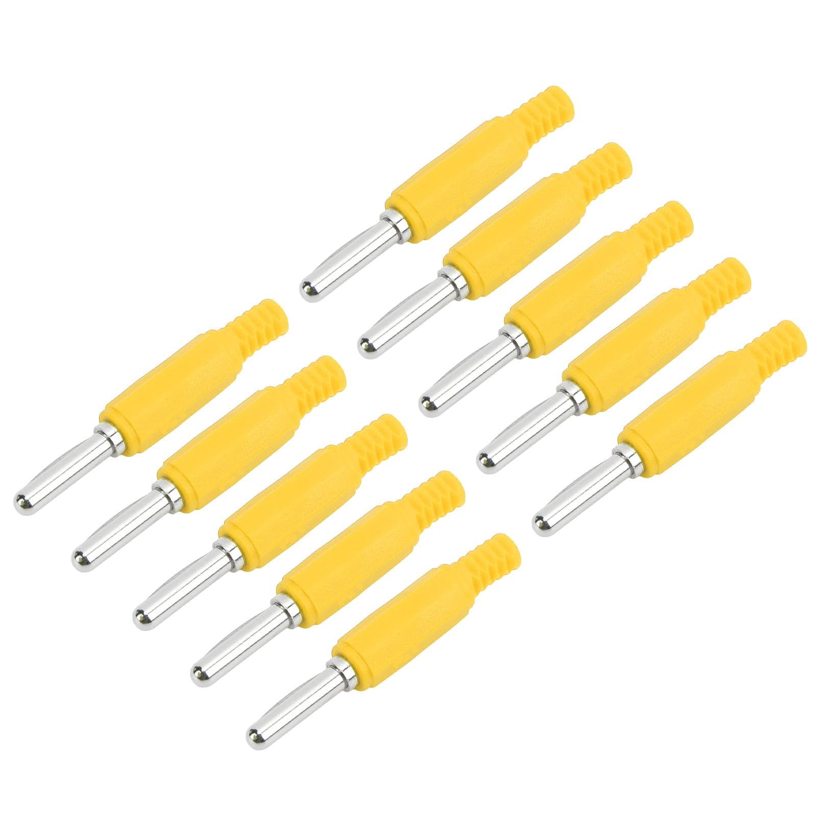 10pcs J.10023 4mm Banana Plug Professional Brass 4mm Male Banana Plug for Security AccessoriesGreen yellow