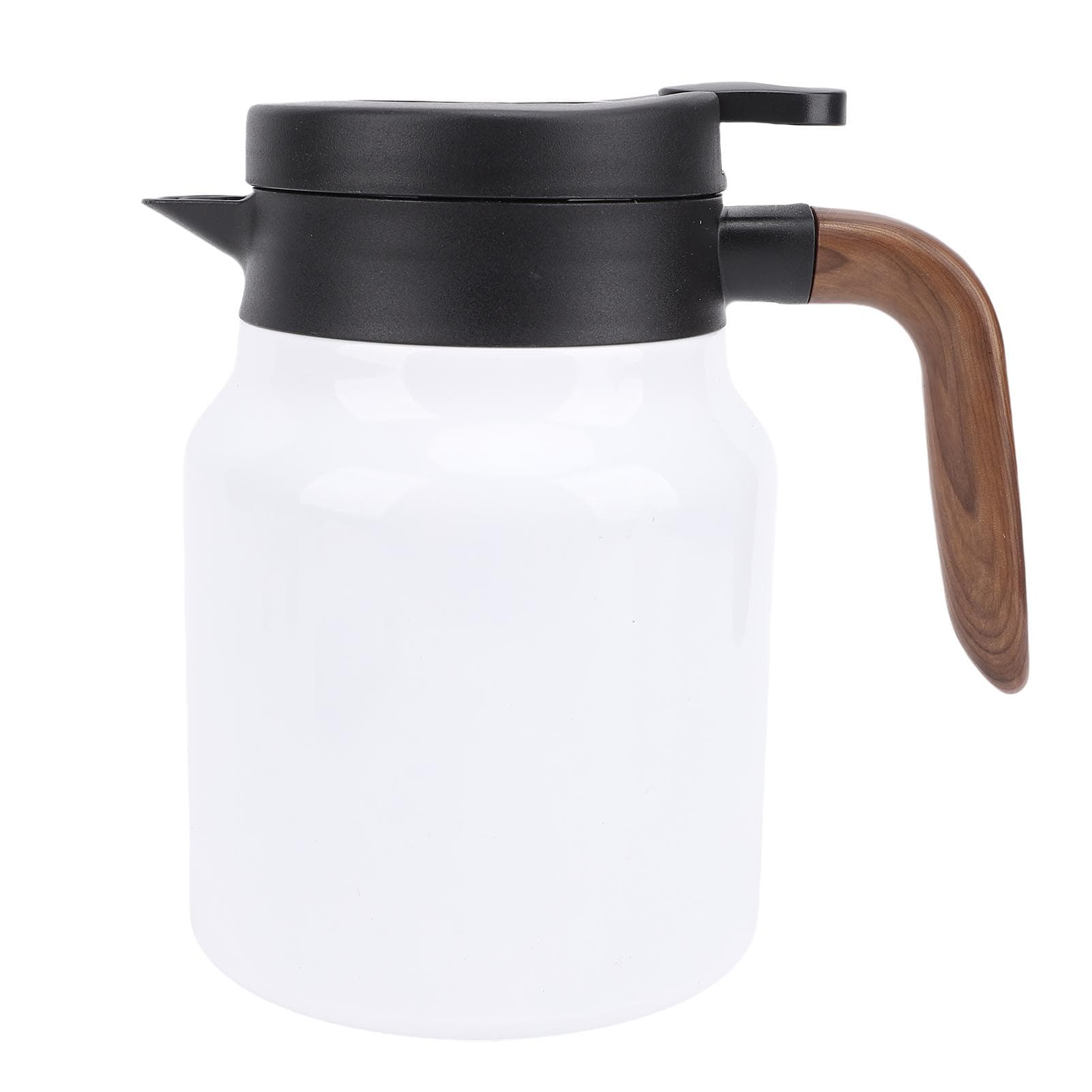 Thermal Coffee Carafe 1000ml 316 Stainless Steel Insulated Vacuum Coffee Kettle with Tea Infuser L(for 6.5-9kg) white