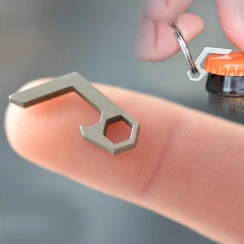 Mini Lightweight Bottle Beer Opener Keyring Pocket Tool Utility Gadget Outdoor Camp Hike Camping Gear Key Chain stainless steel silver