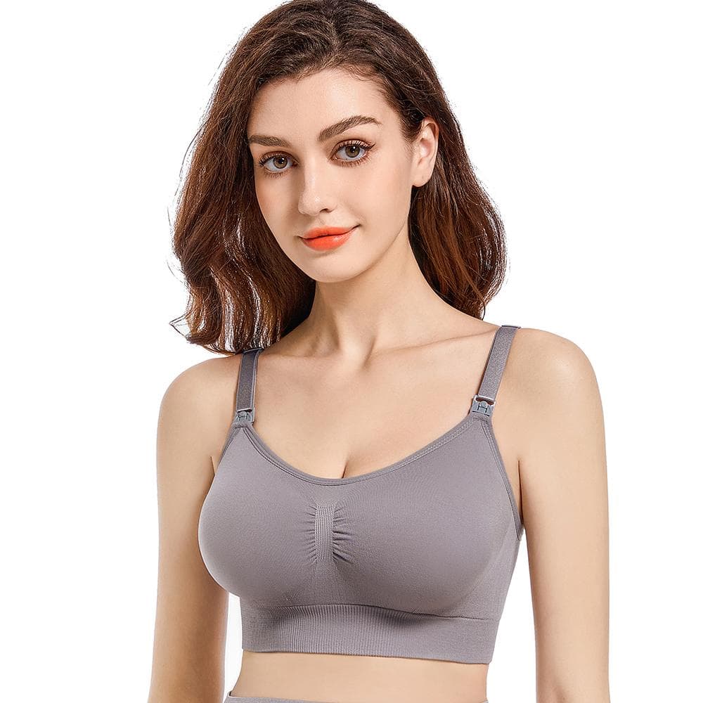 Plus Size Maternity Bra Nursing Bras Clothes for Pregnant Women Pregnancy Breastfeeding Intimates Underwear Feeding Clothing M grey