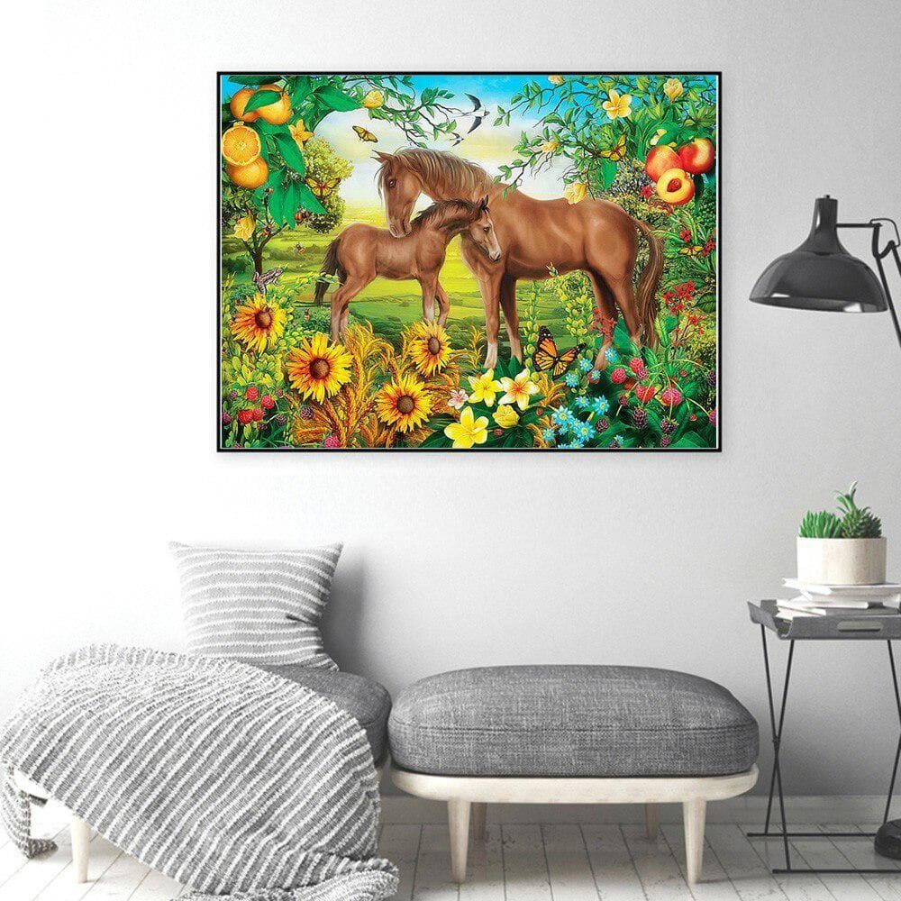 5d Embroidery Sale Full Round Animal Horse 5D Diamond Painting Picture Rhinestone Diamond 20X30CM