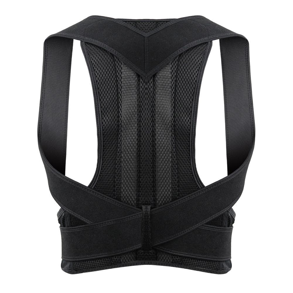 Men Women Adjustable Posture Corrector Back Support Shoulder Lumbar Brace Support Corset Back Belt XXXXL black